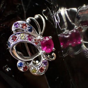 Fancy Butterfly Sapphire & Ruby Pendant