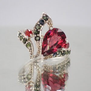 Crown Garnet Ring