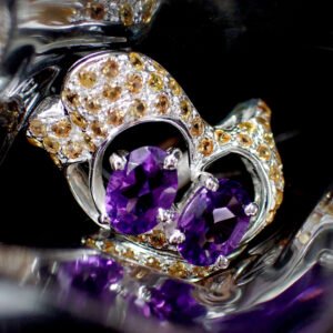 Butterfly Amethyst & Yellow Sapphire Ring