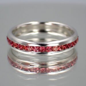 Songea Padparadscha Sapphire Line Ring
