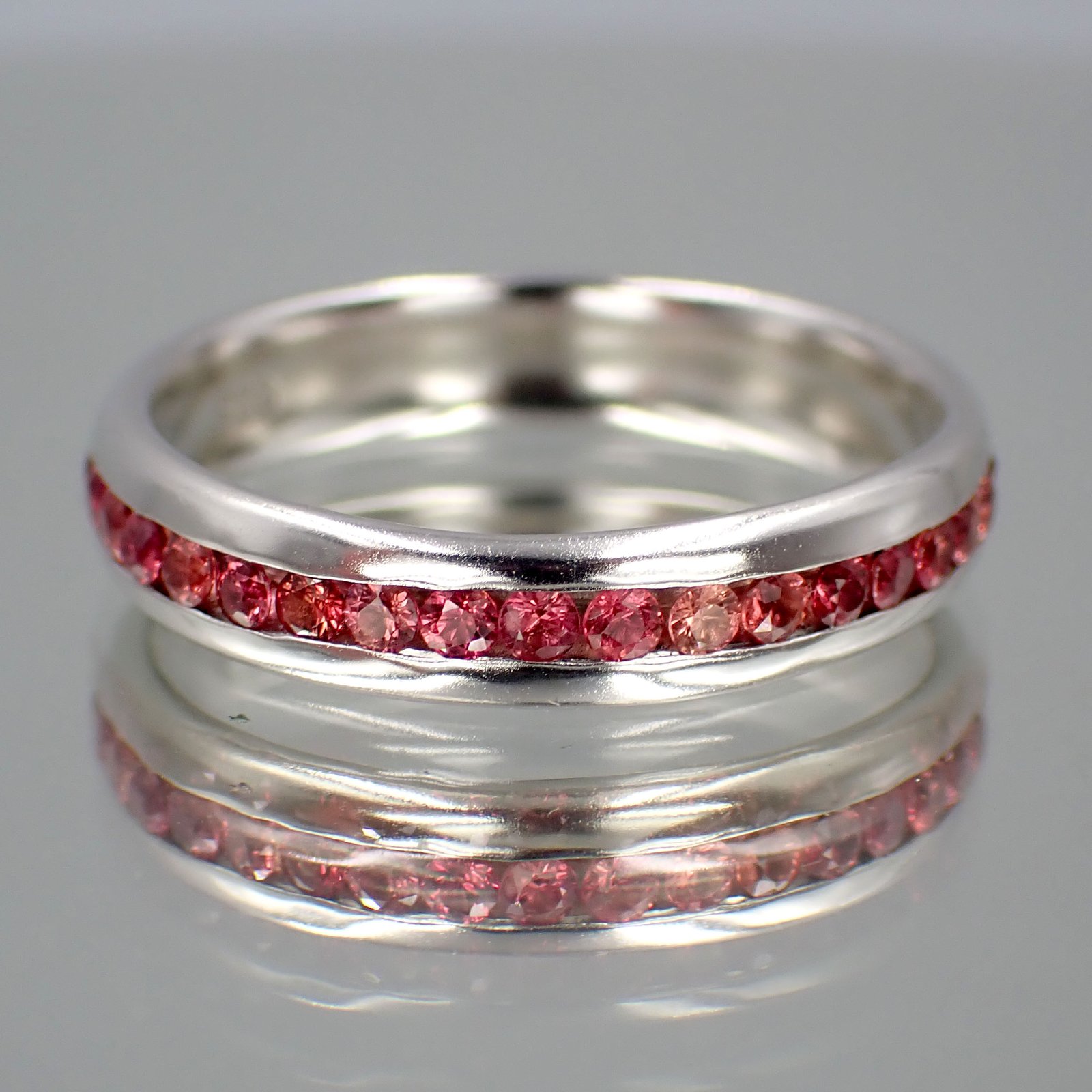 Songea Padparadscha Sapphire Line Ring