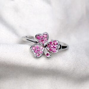 Pink Sapphire Cover Flower Ring - 1