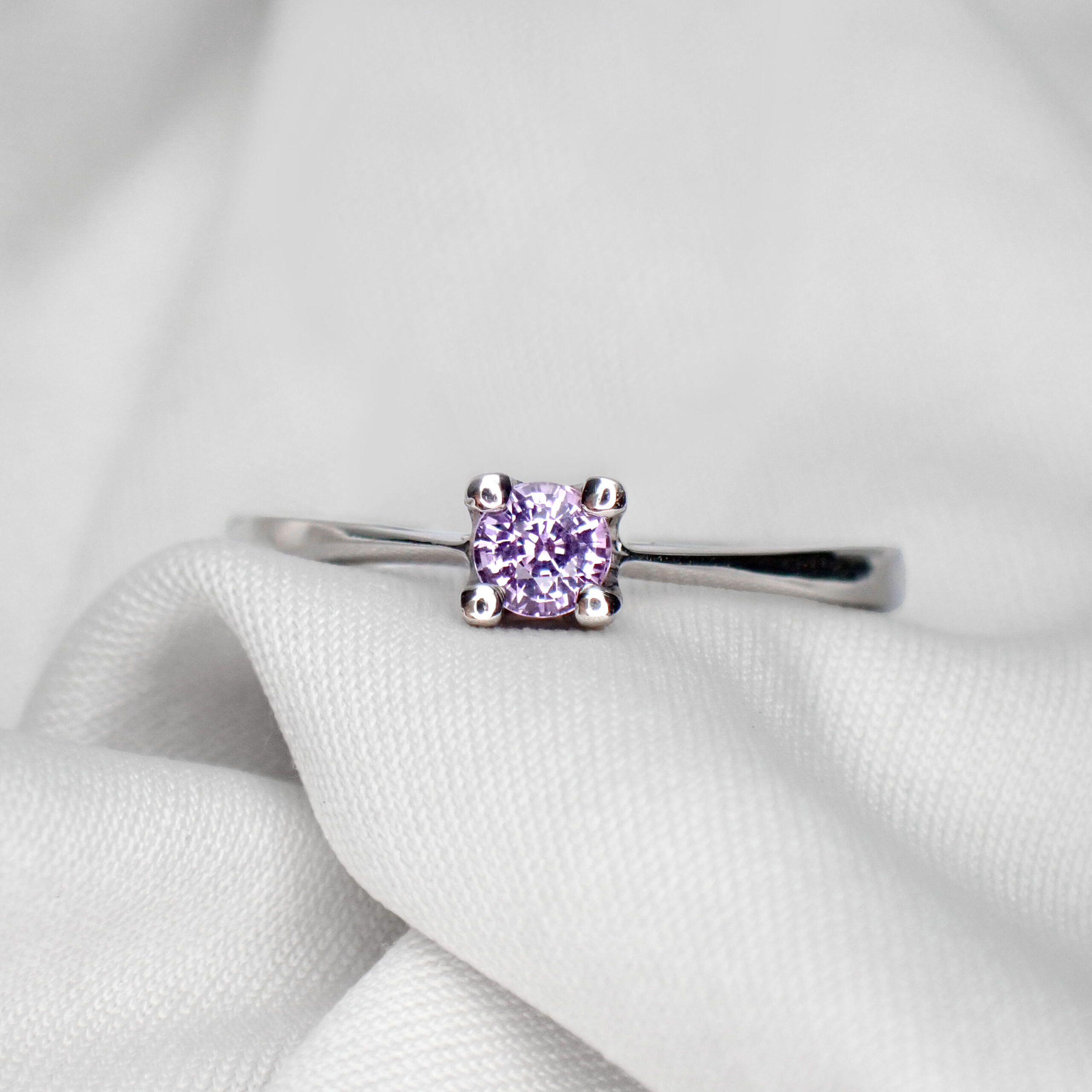 Minimal Single Purple Sapphire Ring - 1