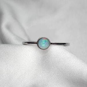 Minimal Single Opal Ring - 1