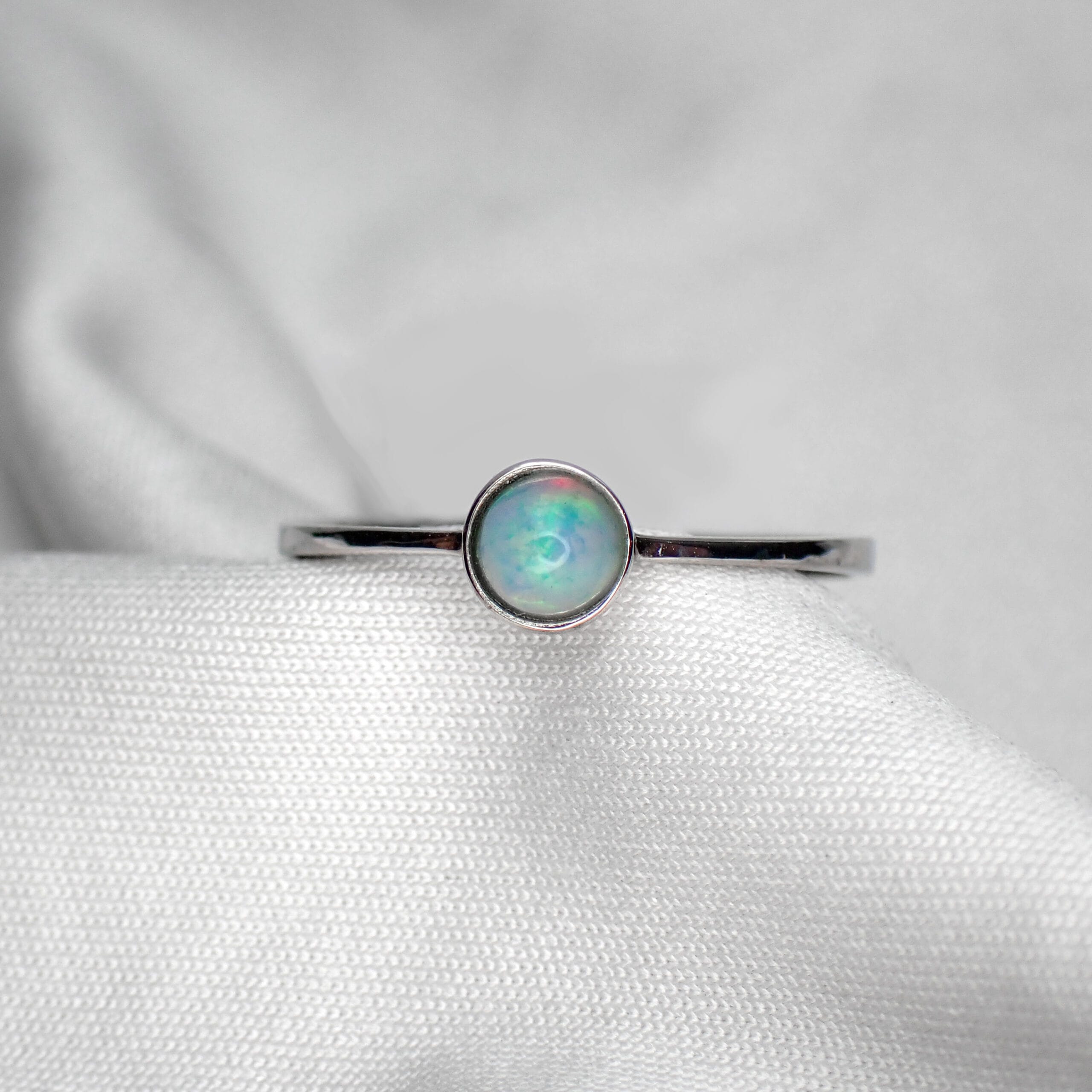 Minimal Single Opal Ring - 1