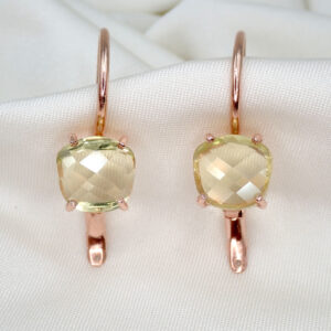 Rose Golden Mist Lemon Citrine Earrings 18K - 4